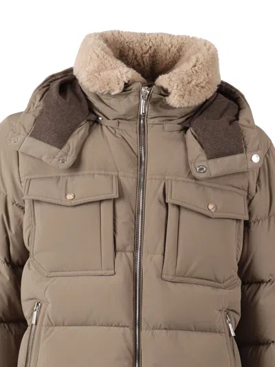 Moorer Cappuccino Nylon Blend Alarick Down Jacket In Brown