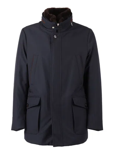 Moorer Drive-pum Jacket In Blue