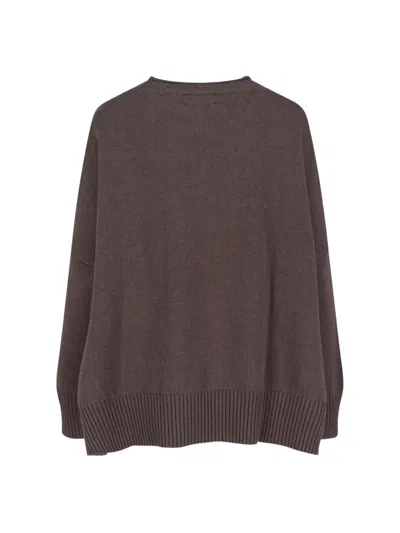 Ma'ry'ya Relaxed Fit Knit Sweater In Soft Beige In Brown