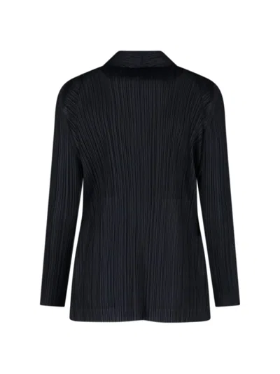 Issey Miyake Uni-form Buttoned Blazer In Black