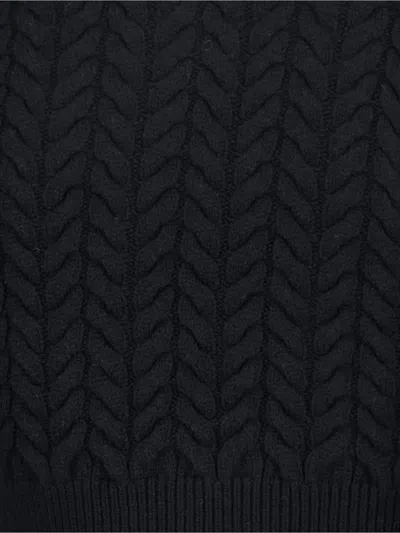 Patou Sweater With Fringes In Wool And Cashmere In Black