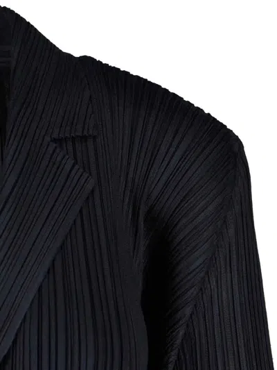 Issey Miyake Uni-form Buttoned Blazer In Black