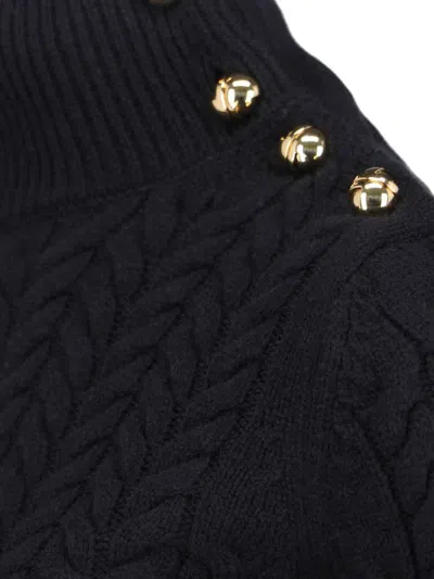 Patou Sweater With Fringes In Wool And Cashmere In Black