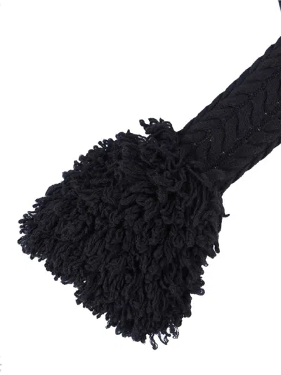 Patou Sweater With Fringes In Wool And Cashmere In Black