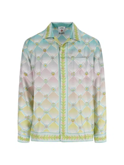 Casablanca Long Sleeve Patterned Shirt Chest Pocket In Multi