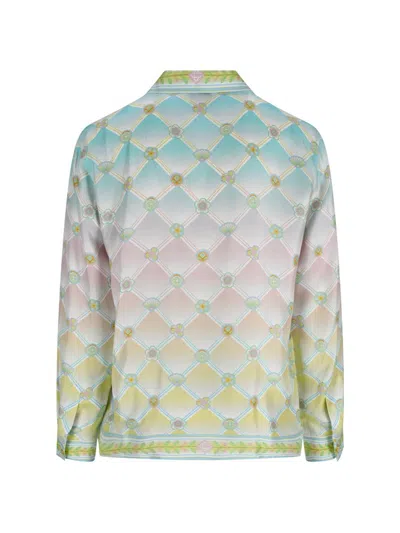 Casablanca Long Sleeve Patterned Shirt Chest Pocket In Multi