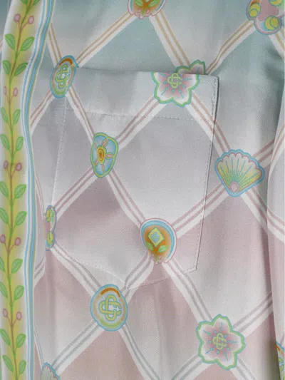 Casablanca Long Sleeve Patterned Shirt Chest Pocket In Multi