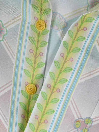 Casablanca Long Sleeve Patterned Shirt Chest Pocket In Multi