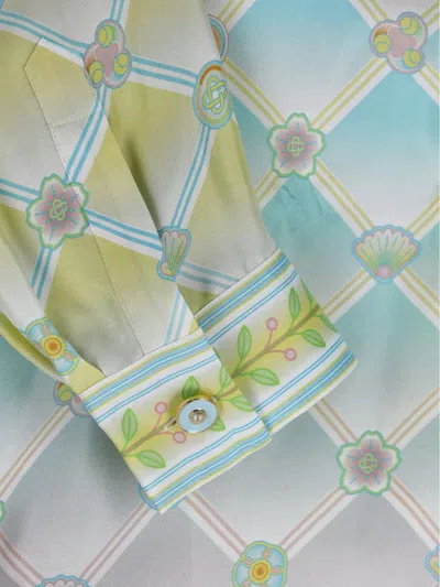 Casablanca Long Sleeve Patterned Shirt Chest Pocket In Multi