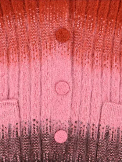 Fendi Gradient Knit Cardigan Featuring Front Pockets In Multi