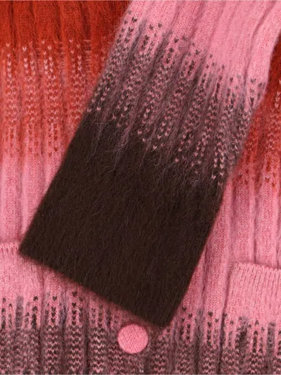 Fendi Gradient Knit Cardigan Featuring Front Pockets In Multi