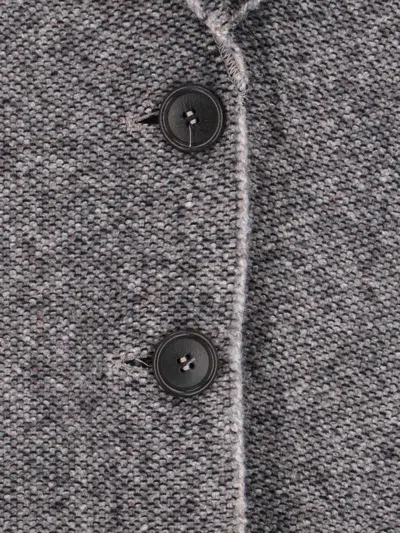 Giorgio Armani Tailored Grey Jacket With Structured Collar And Modern Design In Gray