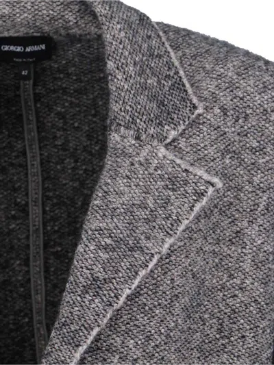 Giorgio Armani Tailored Grey Jacket With Structured Collar And Modern Design In Gray