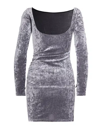 Patrizia Pepe Abito Mini Essential In Velluto Grigio In Gray