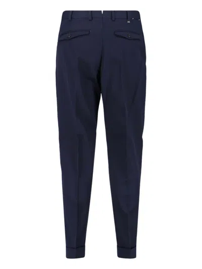 Pt Torino Tailored Blue Trousers With Sharp Creases In Blue