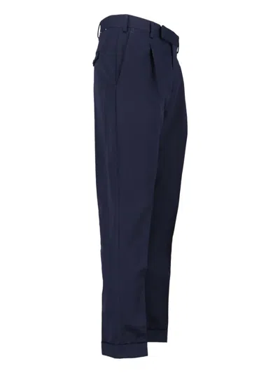 Pt Torino Tailored Blue Trousers With Sharp Creases In Blue