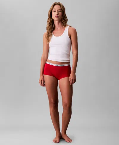 Calvin Klein Modern Logo Boyshorts In Red