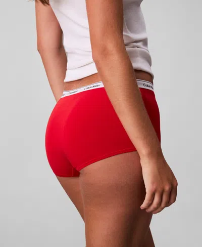 Calvin Klein Modern Logo Boyshorts In Red