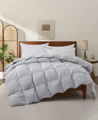Unikome All Season White Goose Down Fiber Comforter In Gray