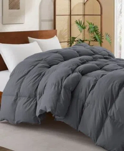 Unikome All Season White Goose Down Fiber Comforter In Gray