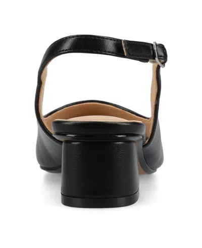 Journee Collection Sylvia Womens Pointed Block Heel Pumps In Black