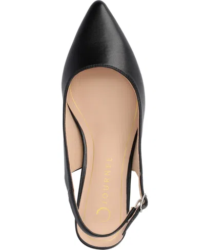 Journee Collection Sylvia Womens Pointed Block Heel Pumps In Black