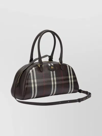 Burberry Structured Check Pattern Crossbody Bag In Multi