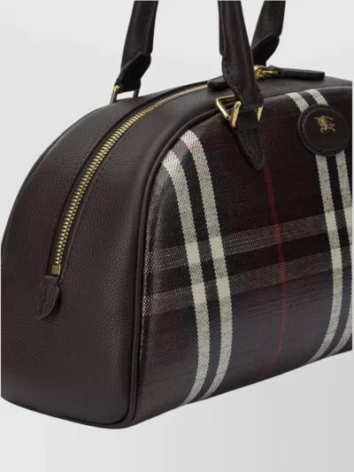 Burberry Structured Check Pattern Crossbody Bag In Multi