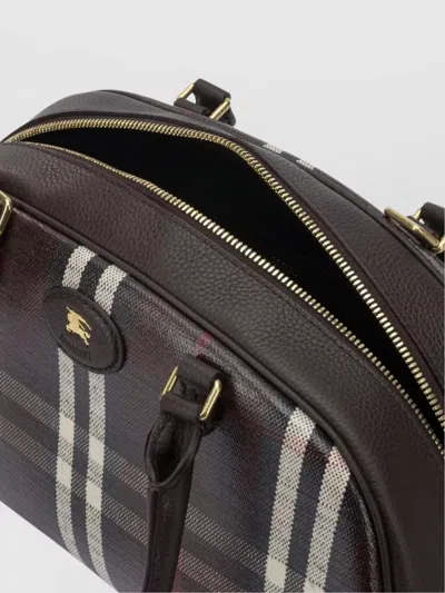 Burberry Structured Check Pattern Crossbody Bag In Multi