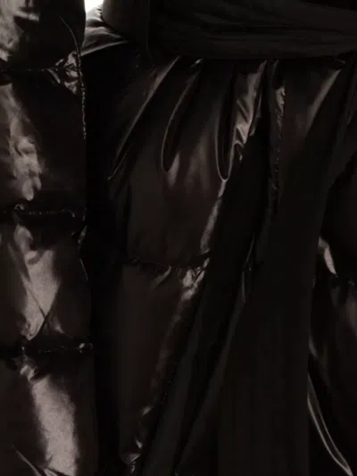 Mackage Long Hooded Quilted Down Jacket With Belt In Black