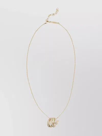 Ferragamo Multi-layered Crystal Pendant Necklace In Gold