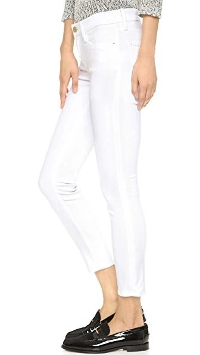 Shop Frame Le Color Cropped Skinny Jeans In Blanc