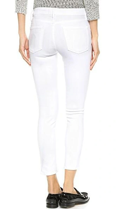 Shop Frame Le Color Cropped Skinny Jeans In Blanc