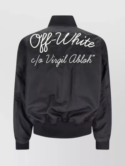 Off-white Arrow Nylon Bomber Jacket In Black