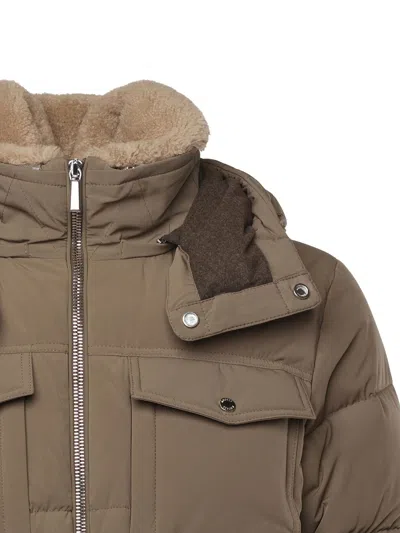 Moorer Cappuccino Nylon Blend Alarick Down Jacket In Brown