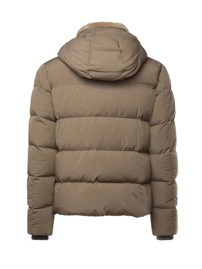 Moorer Cappuccino Nylon Blend Alarick Down Jacket In Brown