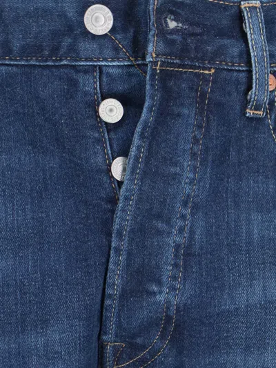 Levi's 501 Straight-leg Jeans In Light-wash Cotton In Blue