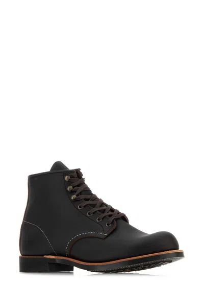 Red Wing Black Leather Ankle Boots In Black