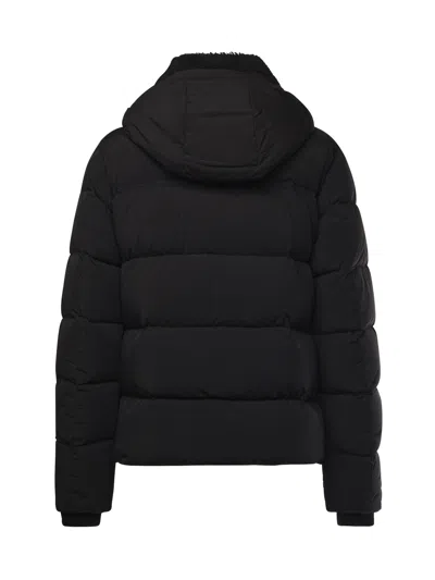 Moorer Padded Hooded Jacket Chest Pockets In Black