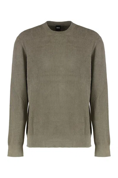 Hugo Boss Maglione Effetto Velluto A Coste Marrone In Brown