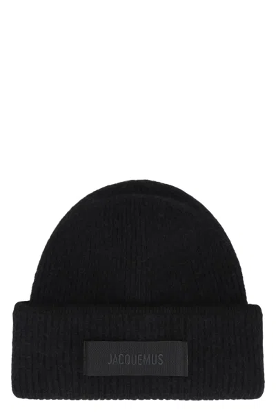 Jacquemus Le Bonnet Gros Grain Alpaca-blend Beanie In Black