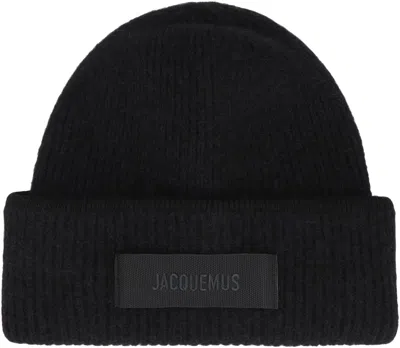 Jacquemus Le Bonnet Gros Grain Alpaca-blend Beanie In Black