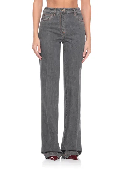 Etro Jeans With Embroidery In Gray