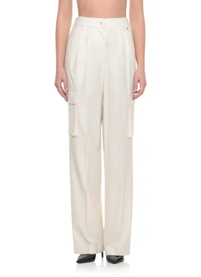 Herno Cargo Trousers In Wool And Viscose Blend In Neutral