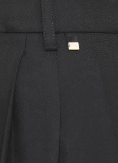 Herno Wool Blend Cargo Trousers In Black