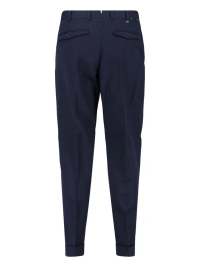 Pt Torino Tailored Blue Trousers With Sharp Creases In Blue