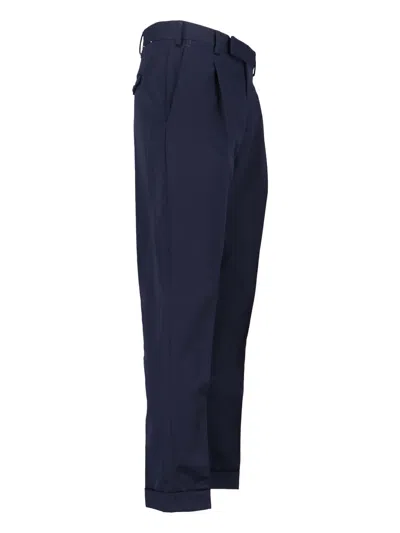 Pt Torino Tailored Blue Trousers With Sharp Creases In Blue