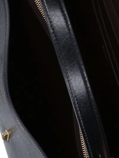 Ferragamo Hug Black Shoulder Bag With Logo Print On The Front In Leather Woman In Multi