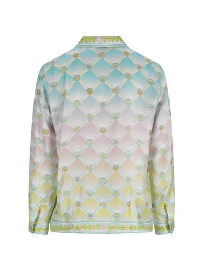 Casablanca Long Sleeve Patterned Shirt Chest Pocket In Multi