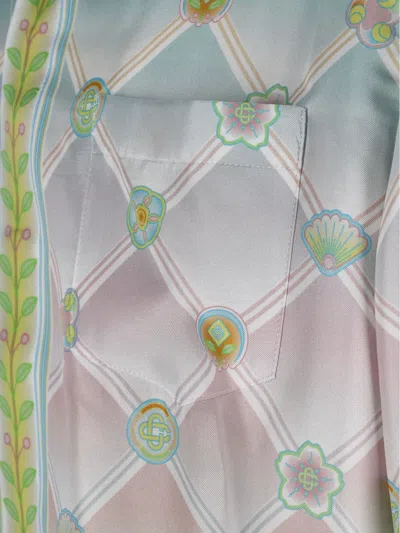 Casablanca Long Sleeve Patterned Shirt Chest Pocket In Multi